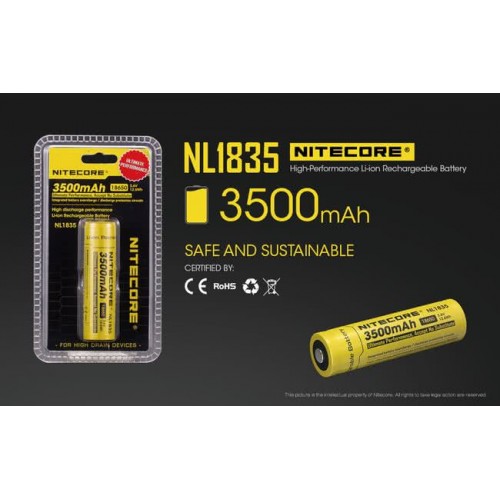 Аккумулятор NiteCore Li-ion 18650 NL1835 1BL  (3.7V  3500 mAh  12...