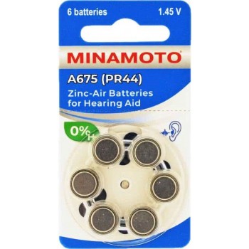 Элемент питания Minamoto ZA675  (PR44) 6BL Для слуховых аппаратов 6/60/300 (Код: УТ000036415)