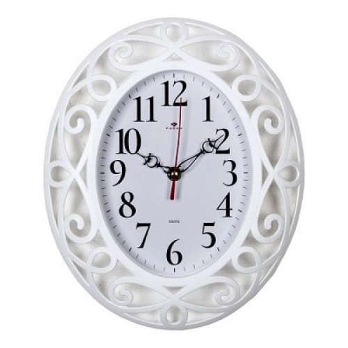 Часы настенные Рубин 3126-003 (10) овал 31х26 см, корпус белый &q