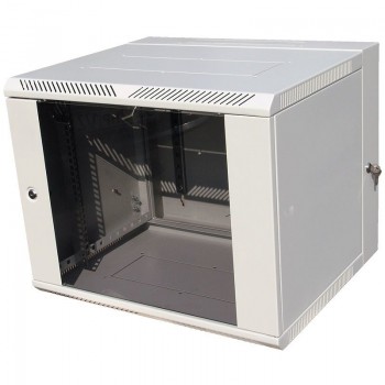 Шкаф настенный телекоммуникационный 19" 12U, Ш600*В620*Г450, передняя дверь - стекло, серый (ШТН-12U) (Код: УТ000014308)