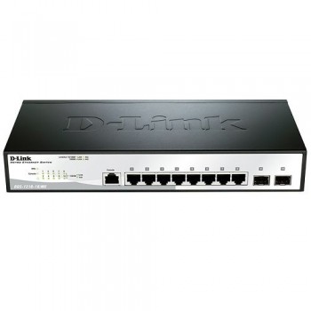 Управляемый коммутатор 10 портов: D-Link DGS-1210-10/ME (8х1Гбит/с,2хSFP) 2 уровня (Код: УТ000014076)