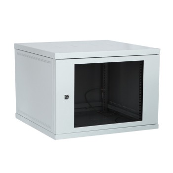 Шкаф настенный телекоммуникационный 19" 06U, Ш600xВ345xГ450, передняя дверь - стекло, серый (05-0104) (Код: УТ000016259)