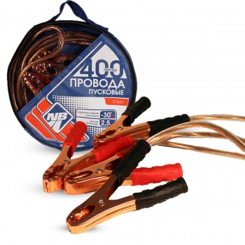 Провода пусковые  400А "Nova Bright" 2,5м (морозостойкие, прозрачная изоляция) в сумке (Код: УТ000013803)