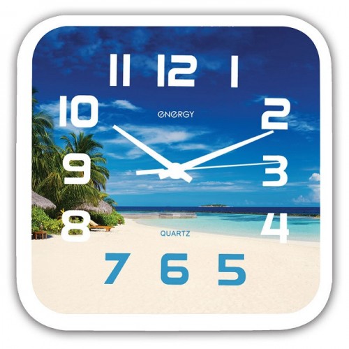 Часы настенные кварцевые ENERGY модель ЕС-99 пляж (1/20) (Код: УТ...