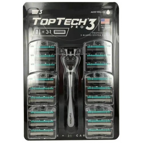 Cменные кассеты Toptech 3PRO Набор 1 бритва+ 31 сменных кассет (т...