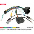 Переходник ISO CarAv 16-043 PEUGEOT-CITROEN (all models with Quadlock) / Питание + Динамики + Антенна + USB + Камера + CANBUS (Код: УТ000012856)