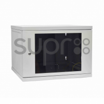 Шкаф настенный телекоммуникационный 19" 09U, Ш600xВ480xГ600, передняя дверь - стекло, серый (05-0105) (Код: УТ000014307)