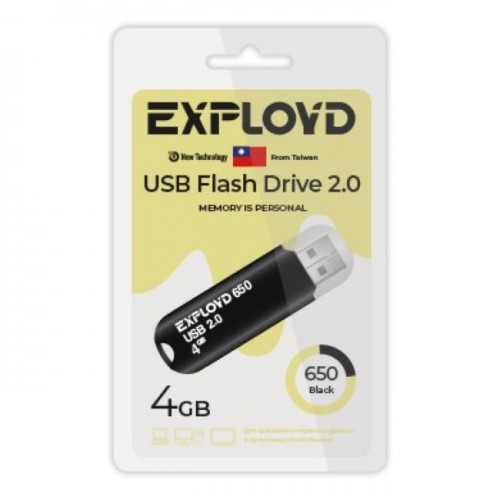 USB флэш-накопитель Exployd 4GB 650 Black 2.0 (Код: УТ000032240)