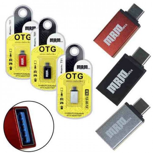 OTG переходник MRM-Power  T01  Type-C на USB Metal в блистере (si...
