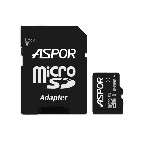 Карта памяти Aspor microSDHC 64GB Class10 + adapter