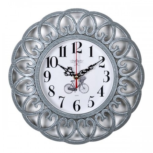 Часы настенные Рубин 3016-002 (10) круглые d=30см, корпус серый &