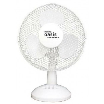 Вентилятор настольный Oasis VT-25W2 белый (25 Вт, скоростей - 2, питания: сеть, управление: механиче (Код: УТ000030801)