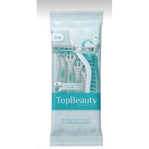 Toptech Beauty  Набор 4 бритв с вращающеися головкой (3 лезвия, п...