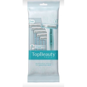 Toptech Beauty  Набор 5 бритв (2 лезвия, полоска Алое)TB-2005 (Код: УТ000028641)