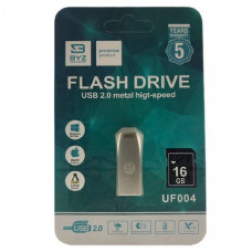 USB Flash накопитель BYZ UF004 16Gb 2.0 (брелок, металл) (Код: УТ...