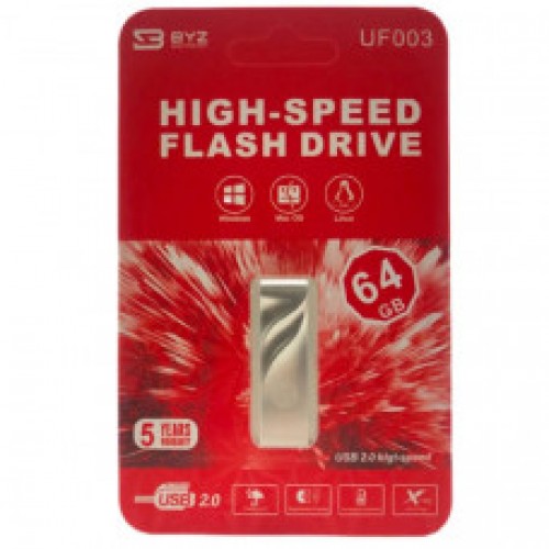 USB Flash накопитель BYZ UF003/004 64Gb USB 2.0  (брелок, металл)...