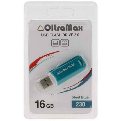 USB флэш-накопитель OltraMax 16GB 230 Steel Blue (Код: УТ00003224