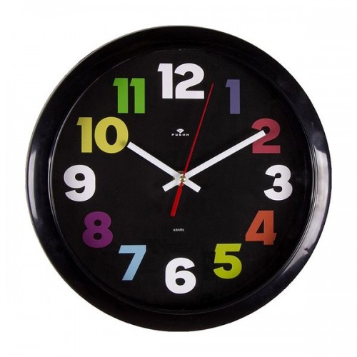 Часы настенные Рубин 6026-013 (10) круг d=29см, корпус черный &qu
