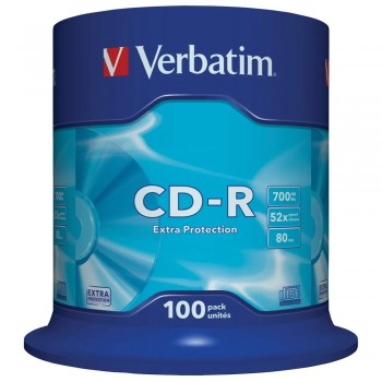 CD-диск Verbatim 700Mb 52x cake (43411) упаковка 100 шт (Код: УТ000020140)