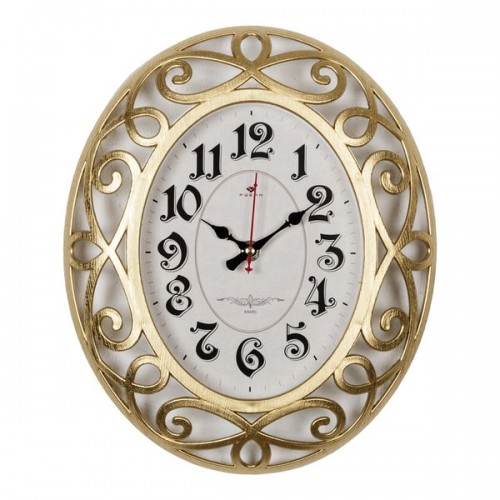Часы настенные Рубин 3126-002 (10) овал 31х26 см, корпус золотой 