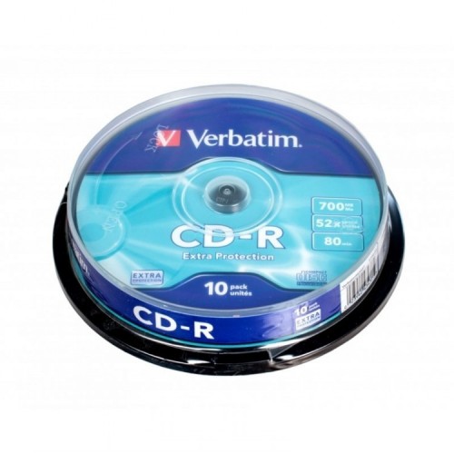 CD-диск Verbatim CD-R 80 (52х) Shrink (10) (300) (Код: УТ00001005