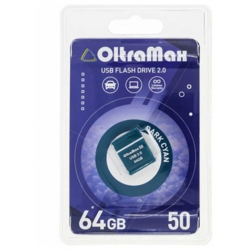 USB флэш-накопитель OltraMax 64GB 50 Dark Cyan 2.0 (Код: УТ000026