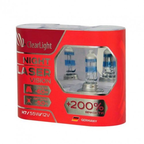 Галогеновая лампа Clearlight H7 12V-55W X-treme Vision +150% Ligh