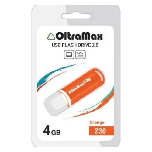 USB флэш-накопитель OltraMax 4GB 230 Orange (Код: УТ000029108)