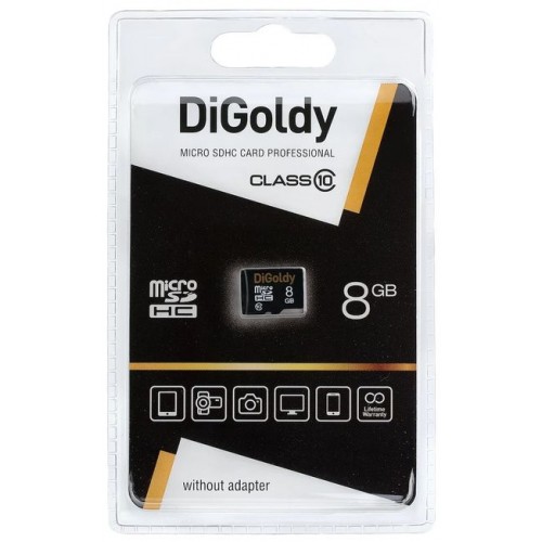 Карта памяти DiGoldy 8GB microSDHC Class10 без адаптера  SD (Код:...