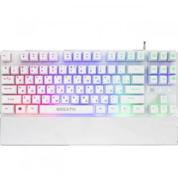 Проводная игровая клавиатура Defender Breath GK-184 RU, белый,радужная,87кнопок (1/20) (Код: УТ000033638)