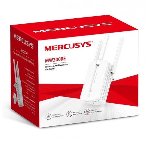 Усилитель Wi-Fi сигнала Mercusys MW300RE (2,4 ГГц; 2,4ГГц 300 Мби