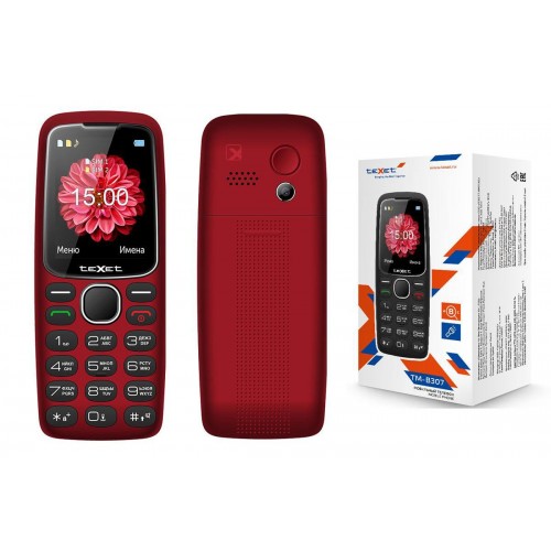 Мобильный телефон, бабушкофон Texet TM-B307 красный (Код: УТ00001...