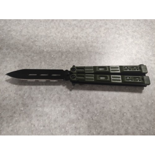 Нож складной Бабочка KVB4007(21 см,зелёная)  Балисонг (Код: УТ000