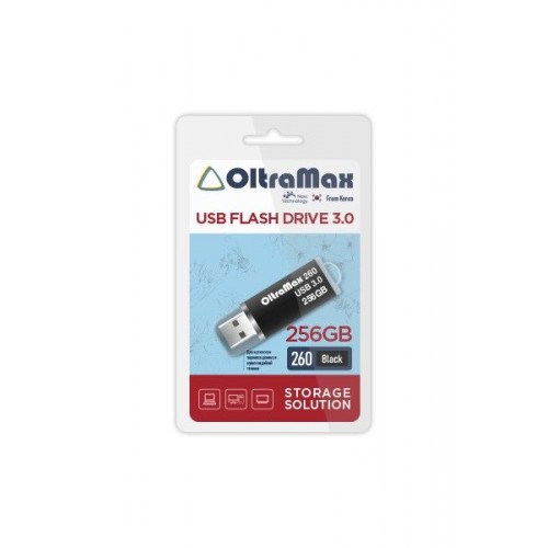 USB флэш-накопитель OltraMax 256GB 260 Black 3.0 (Код: УТ00002716