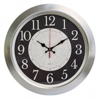 Часы настенные Бюрократ WallC-R67P D39см серебристый (Код: УТ000007000)