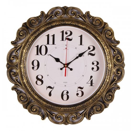 Часы настенные Рубин 4126-007 (5) круг ажурный d=40,5см, корпус ч