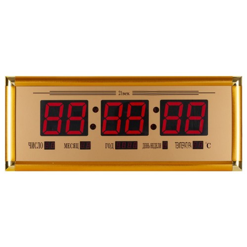 Электронные настенные часы 21 Век 03 ОТ BM (5) в золотом багете 2