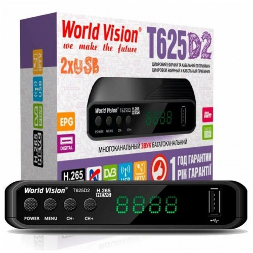 Цифровая приставка Т2 World Vision T625M2 [Без Дисплея, кнопки, 2