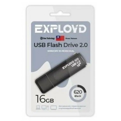 USB флэш-накопитель Exployd 16GB 620 Black 2.0 (Код: УТ000029111)