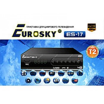 Цифровая приставка T2 Eurosky ES-17 DVB-T2 metal display 2*USB (Код: УТ000008582)
