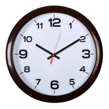 Часы настенные Бюрократ WALLC-R87P D29см темно-коричневый/белый (Код: УТ000006995)