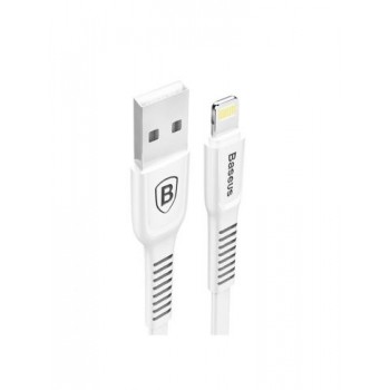 Кабель Baseus Tought Series, USB - 8 pin 1.0м, 2A, силикон, плоский, цвет: чёрный (Calzy-B01) (Код: УТ000008209)