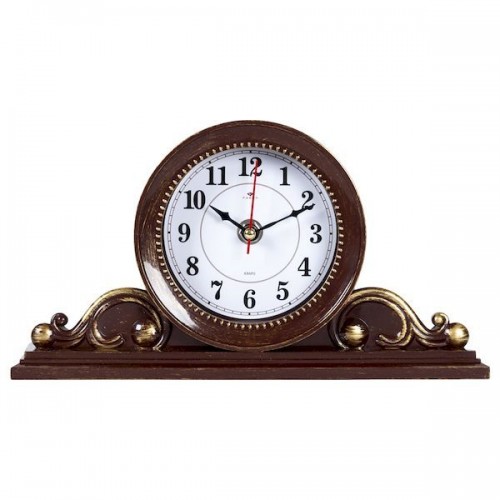 Часы настольные Рубин 2514-005 (10) 26х14 см, корпус коричневый с