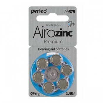 Элемент питания Perfeo ZA 675 6BL Airozinc Premium (6/60) (цена за 1 шт (не блистер) (Код: УТ000017075)