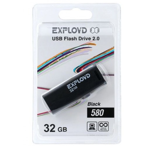 USB флэш-накопитель Exployd 32GB 580 Black (Код: УТ000026686)