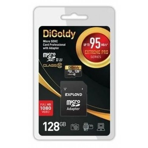 Карта памяти Digoldy 128GB microSDXC Class 10 UHS-1 Extreme Pro (...