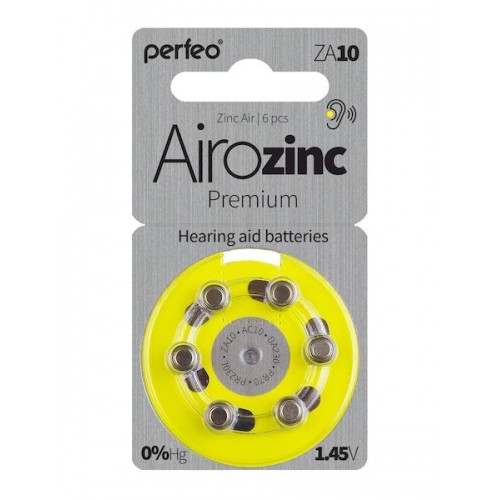 Элемент питания Perfeo ZA10 6BL Airozinc Premium (6/60) (цена за ...
