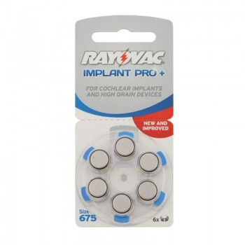 Элемент питания Ray-O-Vac Implant Pro+ Type 675 6BL (цена за 1 шт (не блистер) (Код: УТ000002642)
