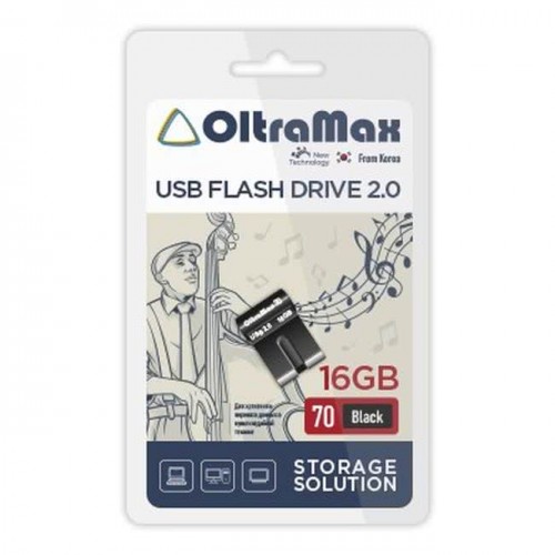 USB флэш-накопитель OltraMax 16GB 70 Black (Код: УТ000040490)