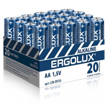 Элемент питания Ergolux LR6 BP20 ПРОМО 20 BOX /480 (цена за 1 шт (не упаковка) (Код: УТ000013218)